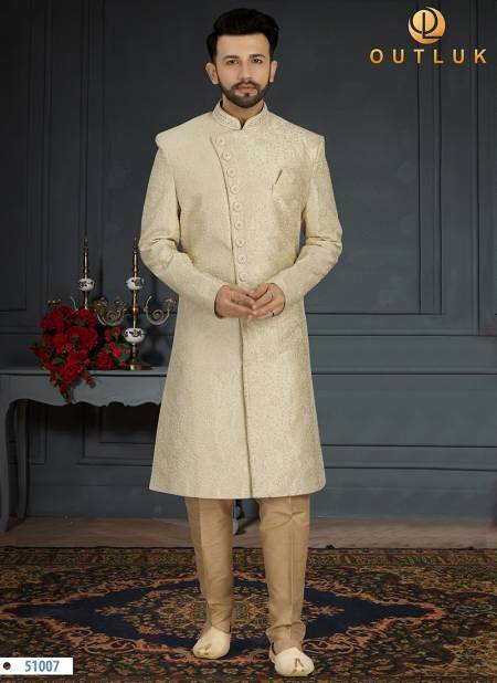 Beige Colour Heavy Designer Wedding Wear Sherwani Groom Latest Collection 51007